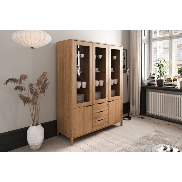 Tammepuidust vitriinkapp 140x188 cm Twig - The Beds-image-3