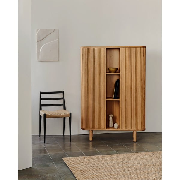 Saarepuidu spoonist lükandustega kapp 110x160x40 cm Mailen - Kave Home-image-1