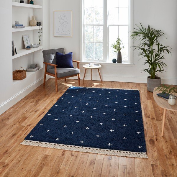 Mereväe sinine vaip Dots, 160 x 220 cm Boho - Think Rugs-image-1