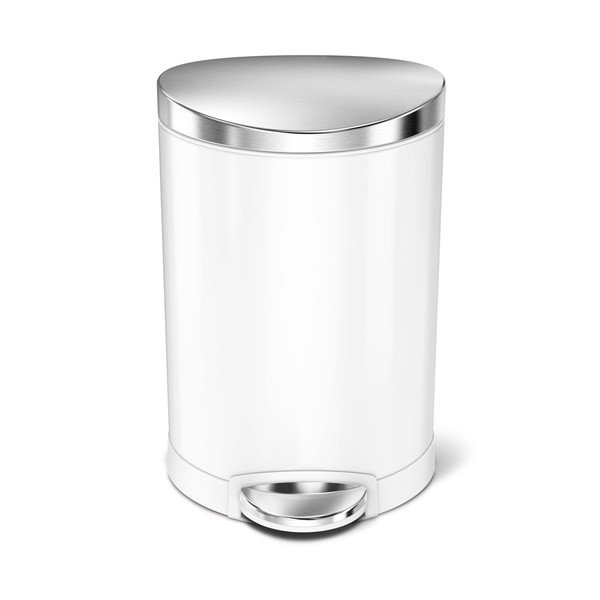 Valge astmeline terasest prügikast 6 l - simplehuman-image-4