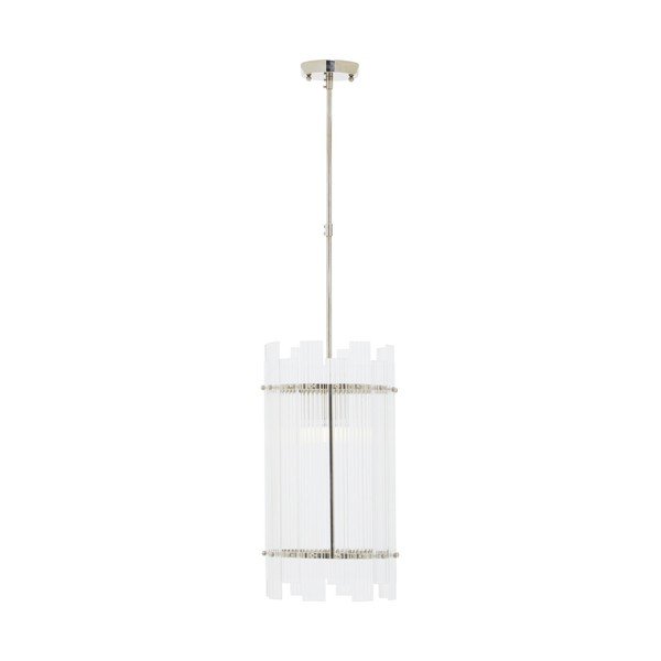 Hõbedane metallist ripplamp klaasist varjuga, läbimõõduga 27 cm Ritz - Premier Housewares-image-3
