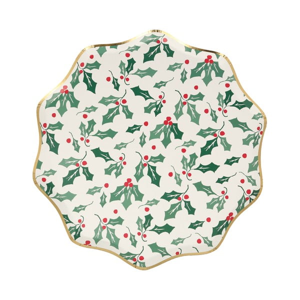 Ühekordsed lauamatid 8tk komplektis Holly Pattern - Meri Meri