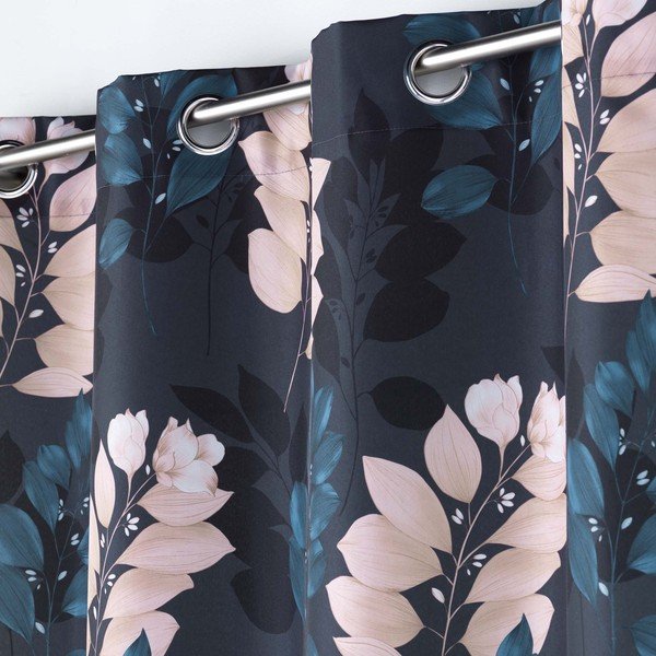 Tumesinine kardin 140x260 cm Belline - douceur d'intérieur-image-1