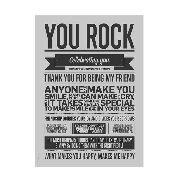 Autorský plakát You Rock Grey, 50x70 cm