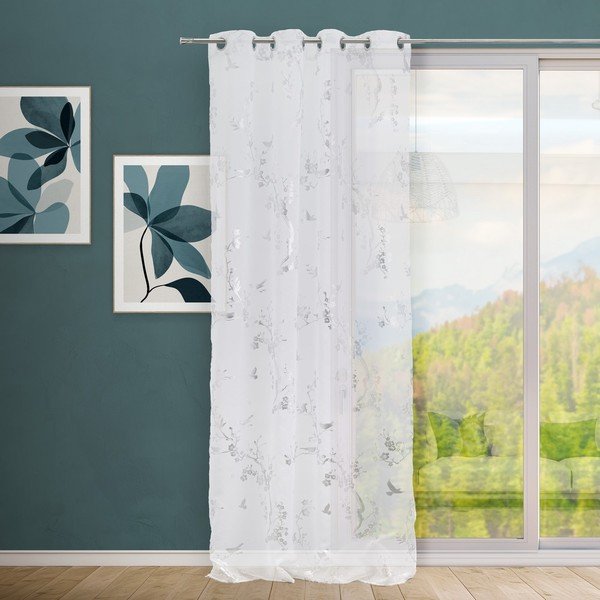 Valge-hõbedane kardin 140x260 cm Paradis - Casa Selección-image-1