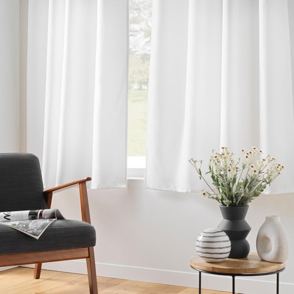 Valge mikrokiust termokardin 135x180 cm Micropolar - douceur d'intérieur-image-1