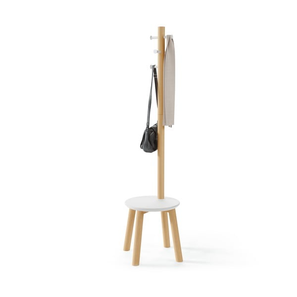 Valge naturaalsest kummist puidust riputusklamber Pillar - Umbra-image-2