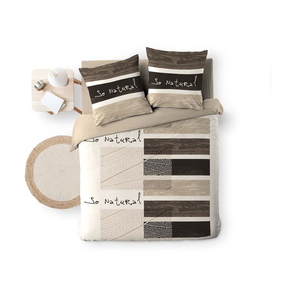 Pruun puuvillane voodipesu kahekohalisele voodile 200x200 cm So Natural - douceur d'intérieur