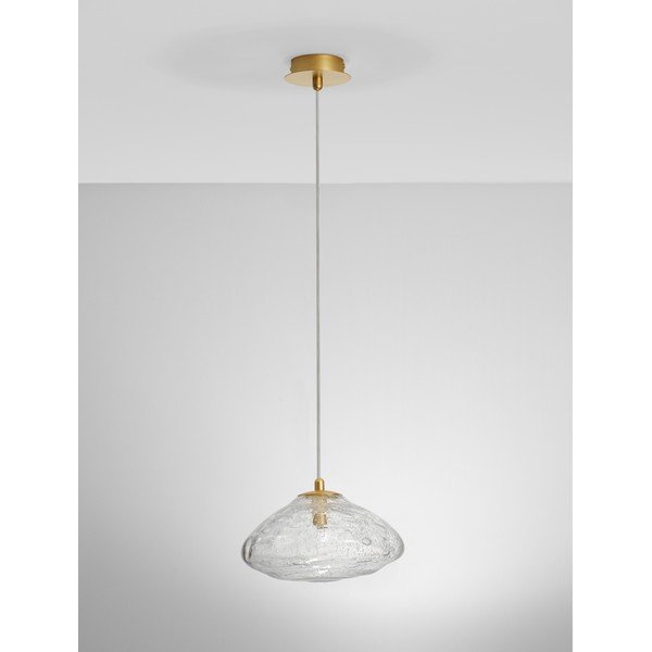Messingist värvi klaasist ripplamp, läbimõõduga 26 cm King - Nova Luce-image-3