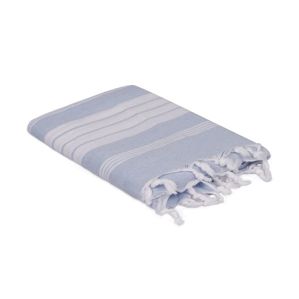 Světle modro-bílý ručník, 170 x 90 cm