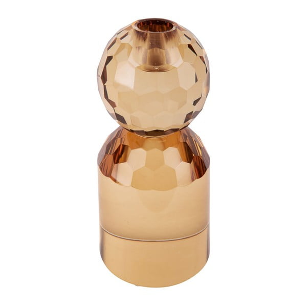 Beež ja kollane klaasist küünlajalg Crystal Art - PT LIVING-image-1