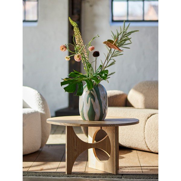 Ümmargune kohvilaud kuusepuudega naturaalses värvitoonis ø 80 cm Alden - Bloomingville-image-1