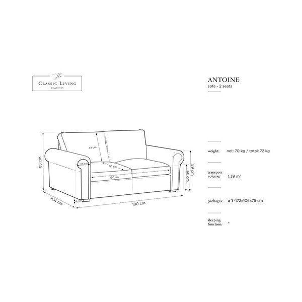 Béžová pohovka Windsor & Co Sofas Hermes, 104 cm-image-2