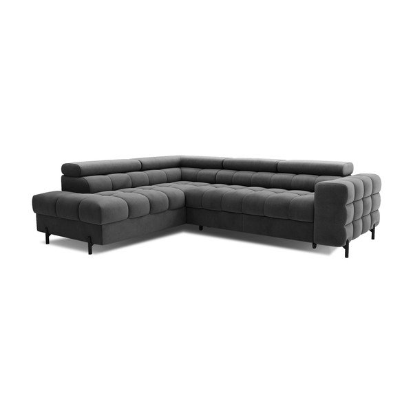 Tumehall sametist lahtikäiv/sahtliga nurgadiivan (vasak nurk/L-kujuline) Ferucce – ELTAP-image-3