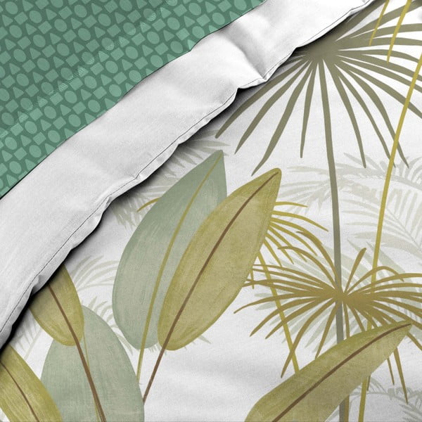 Valge-roheline puuvillane kaheinimesevoodipesu/pikendatud linaga, 6-osaline 240x220 cm Otika - douceur d'intérieur-image-2