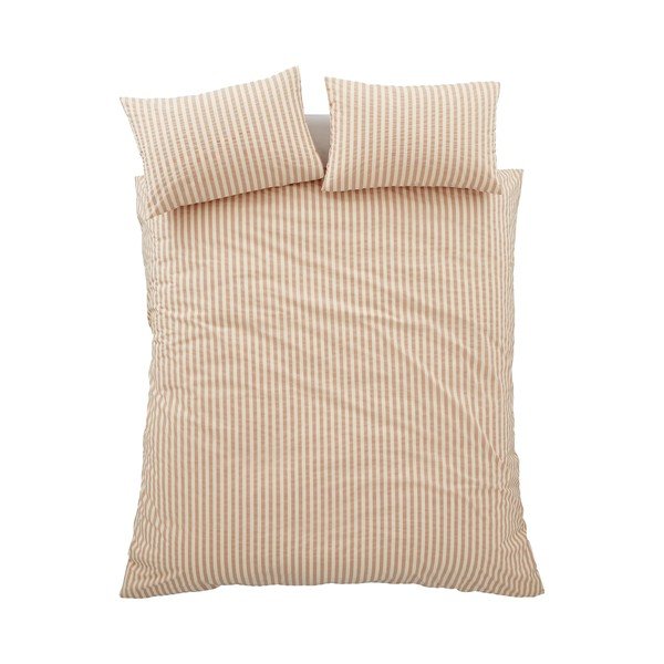 Oranž 3-osaline kaheinimesevoodipesu 200x200 cm Cotton Rich Woven Stripe - Pineapple Elephant