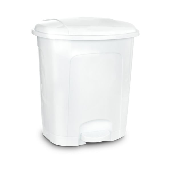 Valge pedaaliga plastikust prügikast 5,5 l - Orion