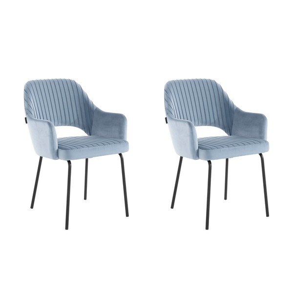 Helesinised sametist söögitoolid 2-st komplektis Britney - Støraa-image-3