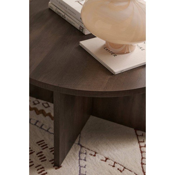 Pruun ümmargune kohvilaud MDF-ist, läbimõõduga 85 cm Poppy - Ellos Home-image-1