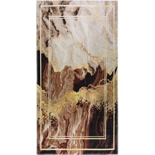 Pruun/kreemjas pestav vaibajooksja 80x200 cm - Vitaus