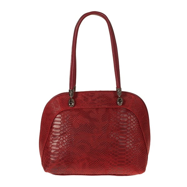 Červená kožená kabelka Giulia Bags Cadence