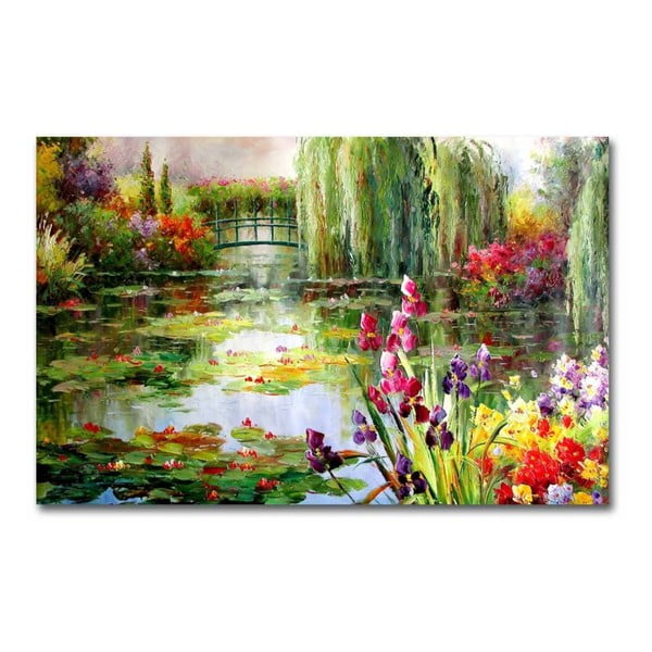 Seinamaal lõuendil Impressionistlik aed, 70 x 45 cm Claude Monet - Colorful Water Lily Pond - Wallity