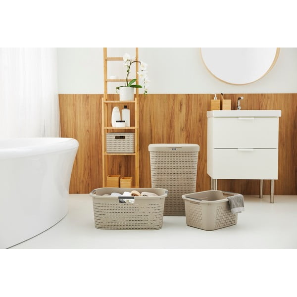 Beež plastist pesukorv 55 l Country - Rotho-image-2