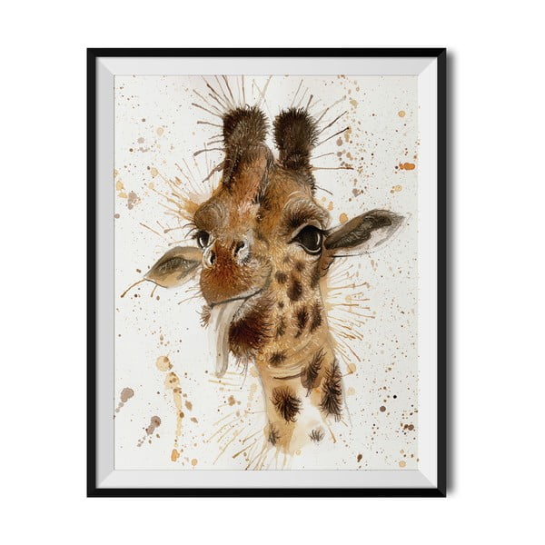 Zarámovaný plakát Wraptious Splatter Giraffe