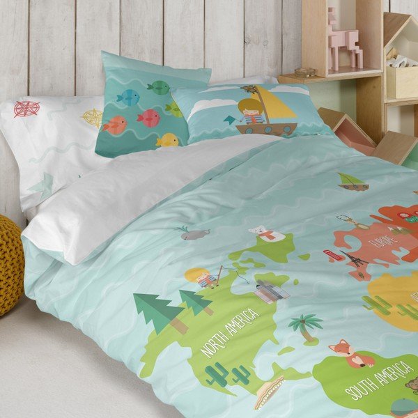 Padjapüür puhtast puuvillast Happynois , 50 x 30 cm. World Map - Mr. Fox-image-1