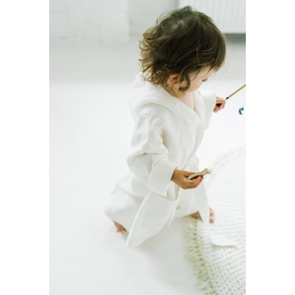 Laste valge linane hommikumantel Nature, suurus 122 - 128 - Linen Tales-image-3