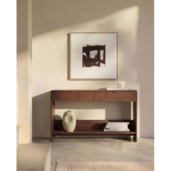 Tumeda naturaalse pähklipuust kummut 120x81x35 cm Norlen - Kave Home-image-2