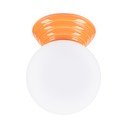 Oranž keraamiline laelamp klaasist varjuga, ø 12 cm Farsa - Sollux