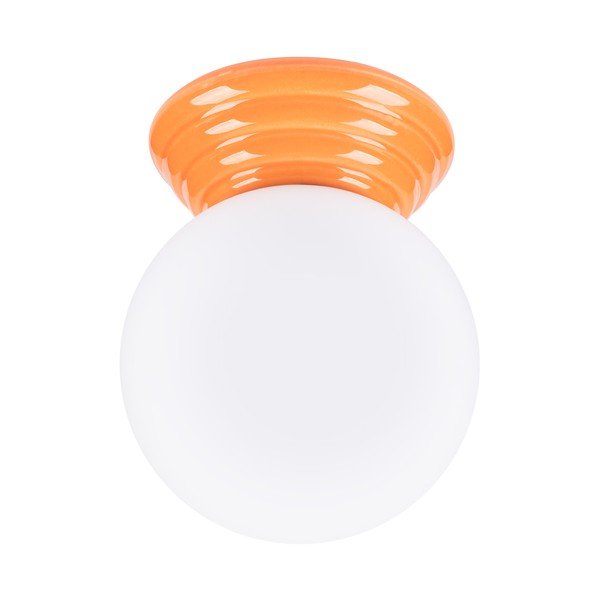 Oranž keraamiline laelamp klaasist varjuga, ø 12 cm Farsa - Sollux