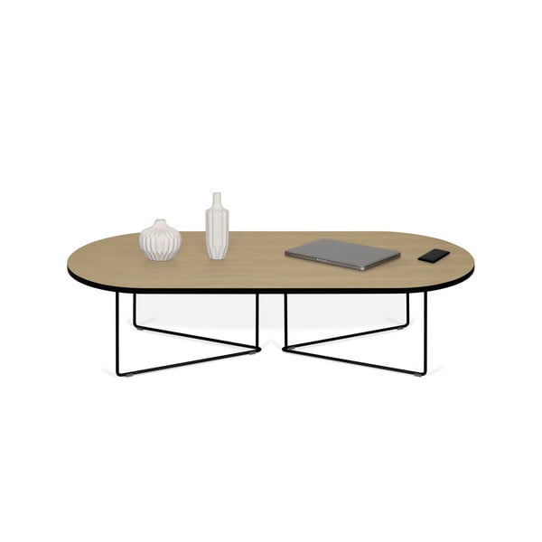 Tammeplaadiga kohvilaud 136x60 cm Oval - TemaHome-image-3