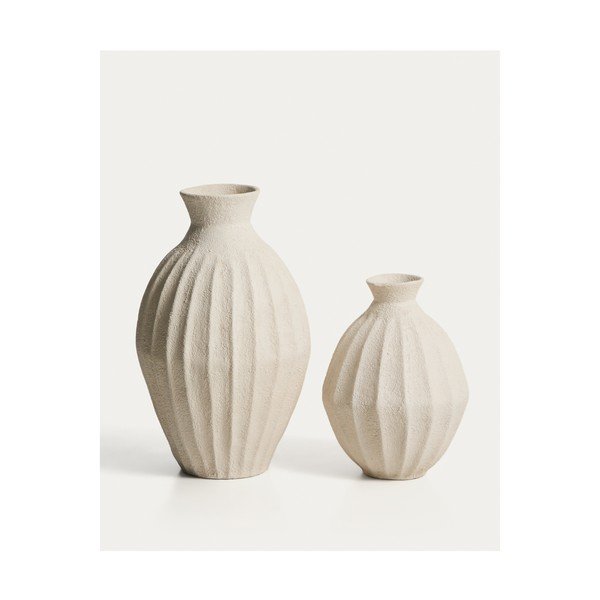 Kreemikas käsitöö/kõrge papjeemašee vaas (kõrgus 67 cm) Arquena - Kave Home-image-1