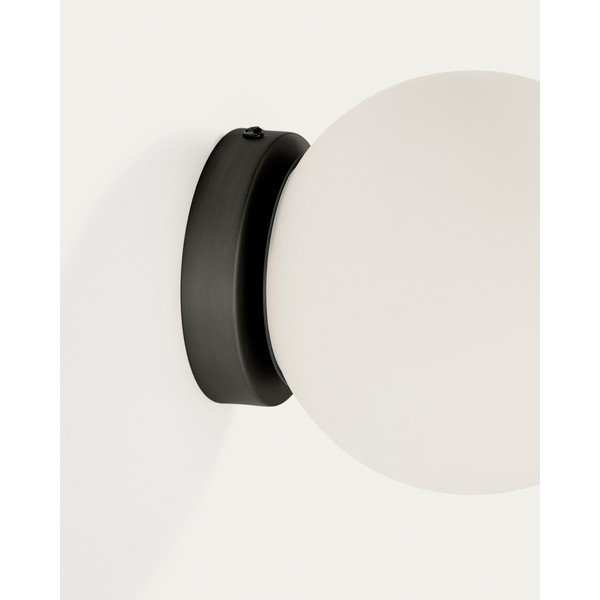 Valge/must metallist seinalamp ø 15 cm Brisia - Kave Home-image-3