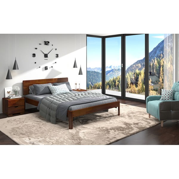 Tumepruun männist kaheinimesevoodi 160x200 cm Ammer - Skandica-image-3