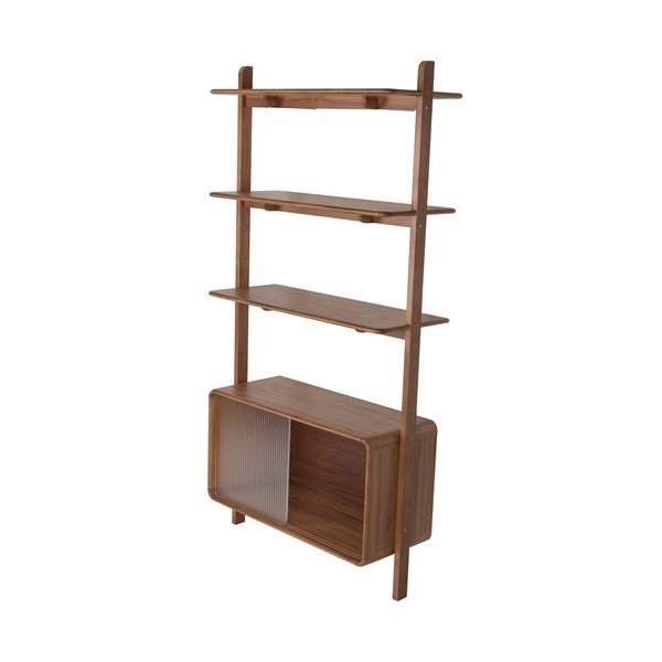 Pruun saarepuidust lükandustega raamaturiiul 90x180x35 cm Rise - Zuiver-image-2