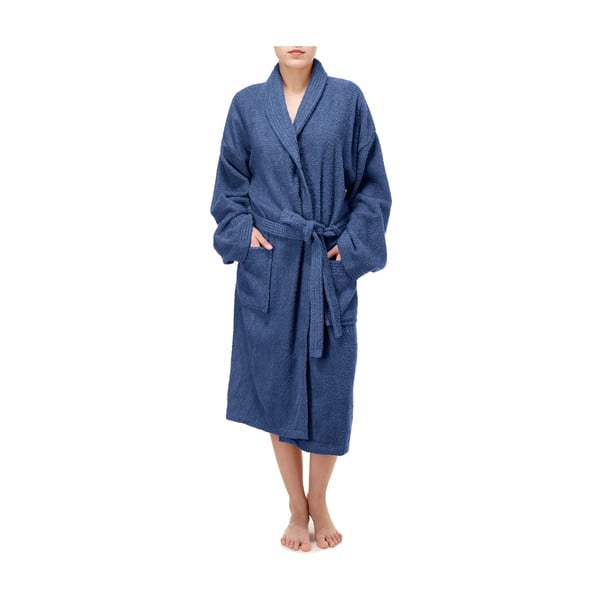 Sinine puuvillane hommikumantel XL Zoe - IHOME
