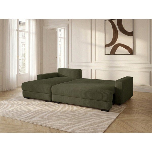 Roheline velvetist diivanvoodi/panipaigaga nurgadiivan (vasak nurk/diivanvoodiga) Campi - Bobochic Paris-image-3