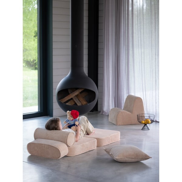 Helepruun velvetist laste tugitool Flip - Wigiwama-image-4