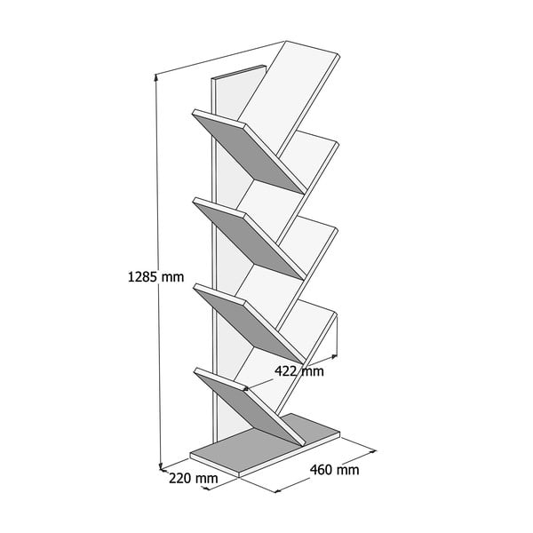 Valge riiul 46x128,5 cm Hitit - Kalune Design-image-3
