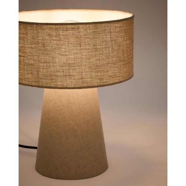 Hallikasbeež lauavalgusti tekstiilist varjuga (kõrgus 35 cm) Algaida - Kave Home-image-2