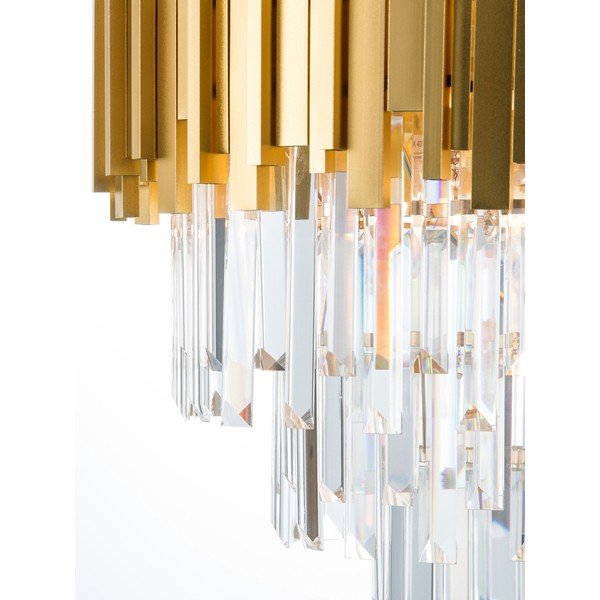 Kuldse värvi metallist ripplamp kristallvarjuga, läbimõõduga 40 cm Grane - Nova Luce-image-3