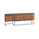Mangopuust televiisorilaud naturaalses värvitoonis 160x55x40 cm Curve - MOME