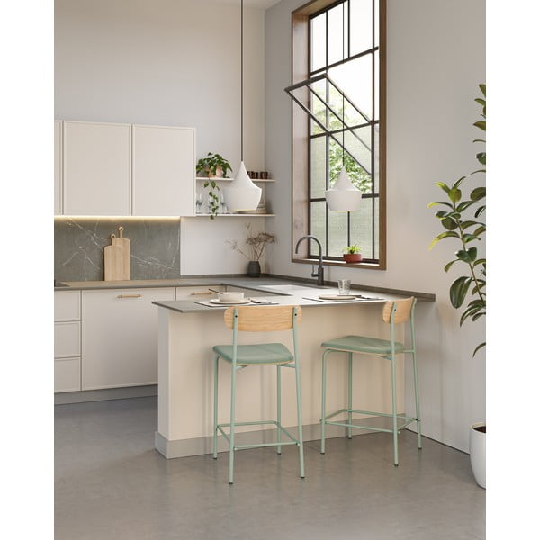 Sinised-puiduvärvi baaritoolid 2tk komplektis (istme kõrgus 66 cm) Adriana - Marckeric-image-1