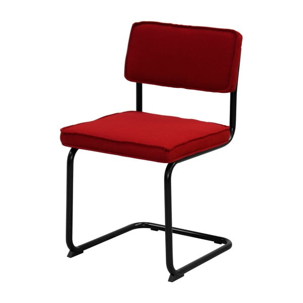 Červená židle s černým podnožím Aemely
