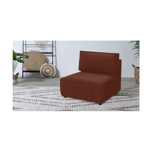 Tellisevärvi velvetist diivanimoodul, keskosa  Nihad modular - Bobochic Paris-image-1