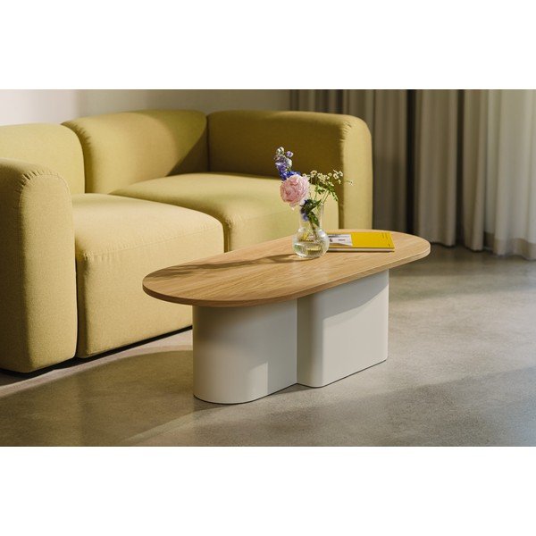 Beež kohvilaud tammest pealispinnaga 50x115 cm Looi - noo.ma-image-1