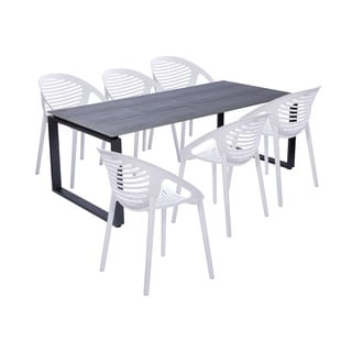 Aia söögikomplekt 6 inimesele valge tooliga Joanna ja lauaga Strong, 210 x 100 cm - Bonami Selection